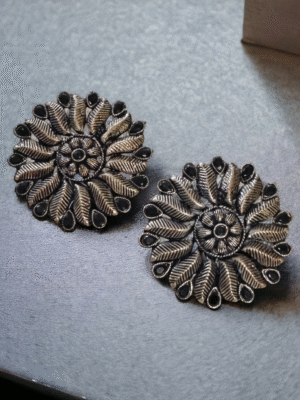 German silver stud earrings classic design