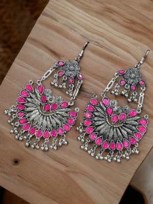 Oxidised earrings in boho style for ethnic fashion