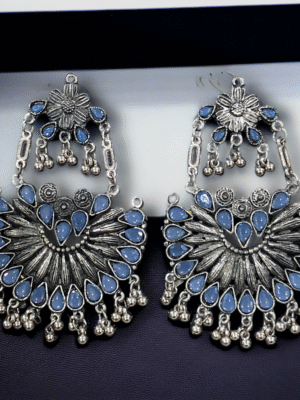 Traditional oxidised earrings for cultural wear