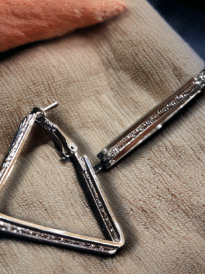 Geometric triangle hoop earrings modern fashion
