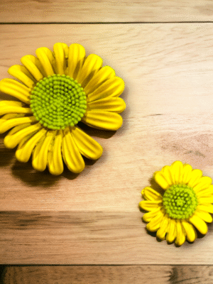 Asymmetric floral earrings playful mismatched style