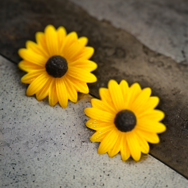 Sunflower earrings bold yellow floral design