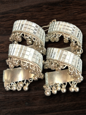 Oxidized Mirror Spiral Twist Earrings - lightweight fashion earrings