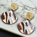 brass shell earrings boho