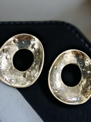 silver water droplet statement earrings