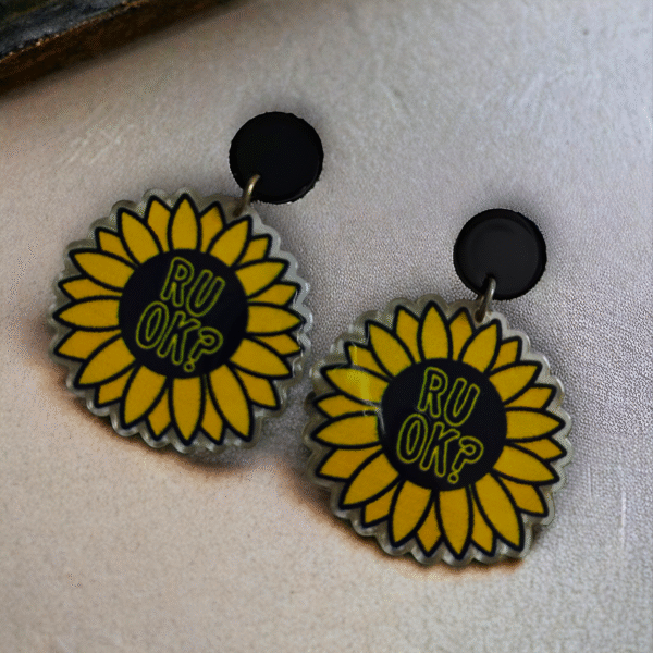 sunflower message earrings fun