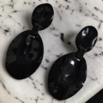 Black Statement Earrings - trendy statement fashion earrings