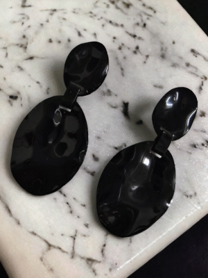 Black Statement Earrings - trendy statement fashion earrings