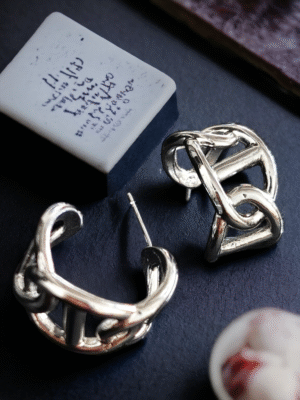 Silver Hoops - trendy statement fashion earrings