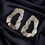 Silver Statement Earrings - trendy statement fashion earrings