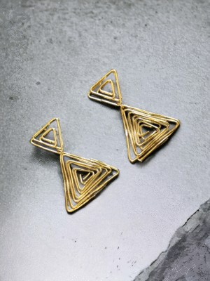 triangle wire statement earrings