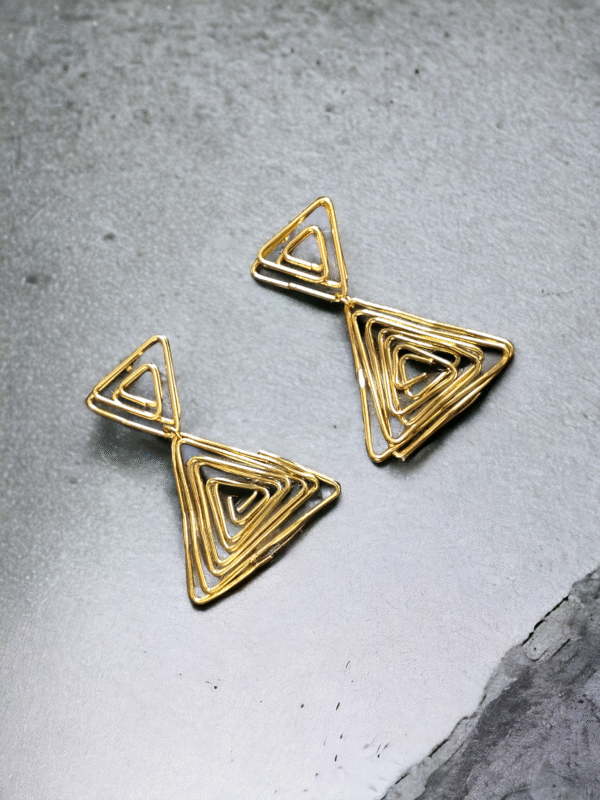 triangle wire statement earrings