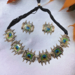 Peacock oxidized necklace set with earrings