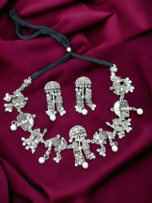 Doli baarat oxidized necklace set