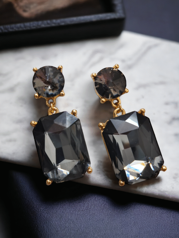 korean stone dangler earrings