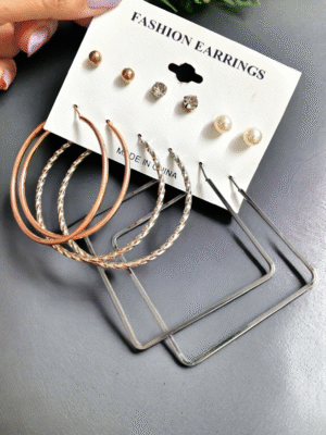 hoop and stud combo set