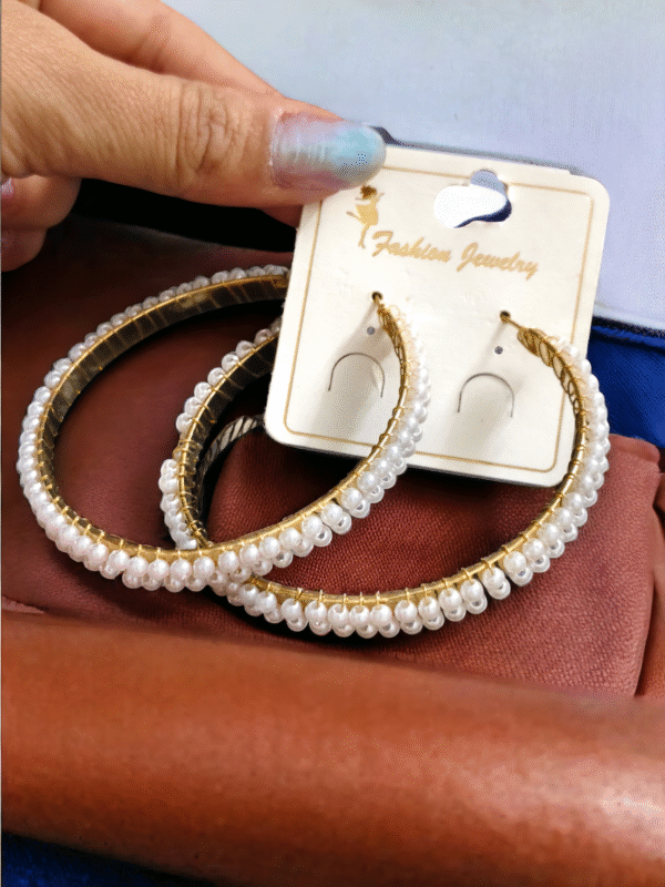 pearl hoop earrings elegant