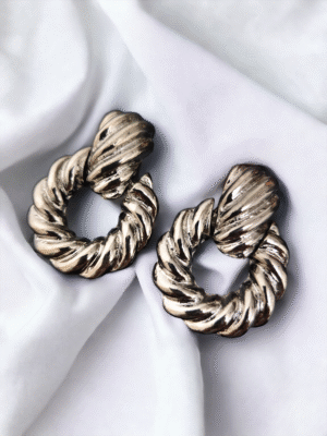 korean chunky silver earrings