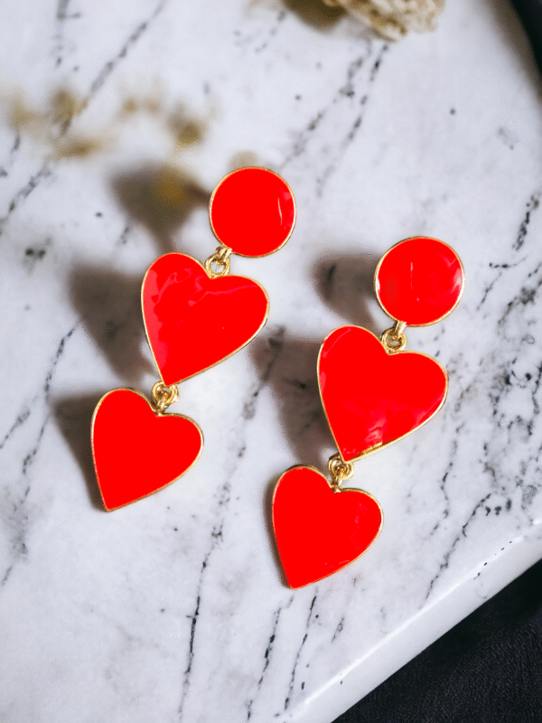 heart pearl drop earrings