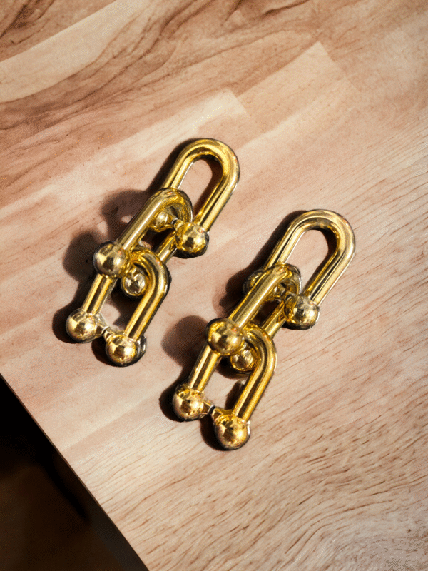 gold chain link earrings