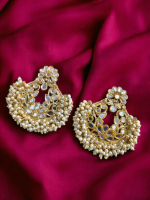 wedding mirror pearl earrings