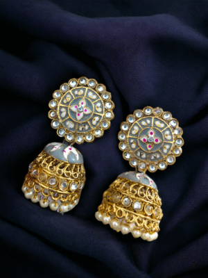 colorful meenakari jhumka earrings