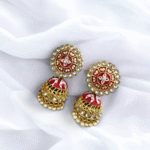colorful meenakari jhumka earrings