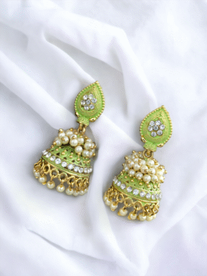 meenakari ethnic jhumki earrings