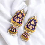 traditional meenakari earrings with pearls