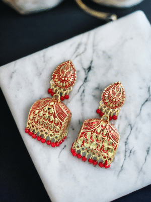 ethnic jhumki earrings Indian traditional