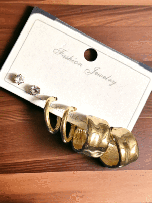 earrings combo card 3pcs hoops and studs