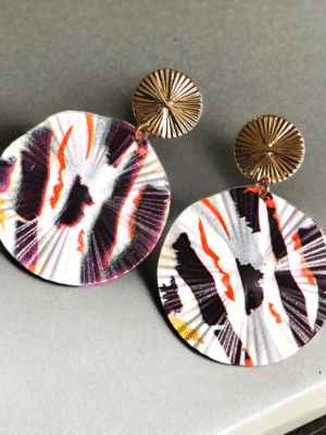 brass geometric earrings modern style