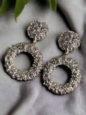 silver distress statement earrings bold