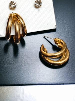 korean fashion gold stud earrings