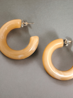 resin hoop earrings glossy finish
