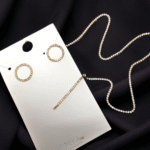 combo card earrings with hair clip