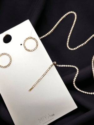 combo card earrings with hair clip