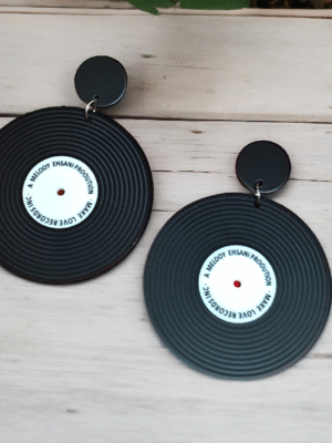 black disk stud earrings modern minimal