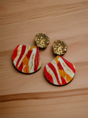 brass shell earrings boho ocean theme