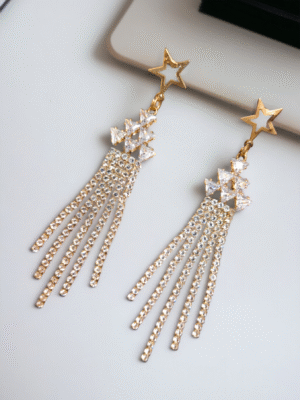 fancy stone tassel earrings party wear