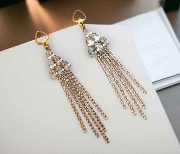 stone tassel earrings for occasion wear