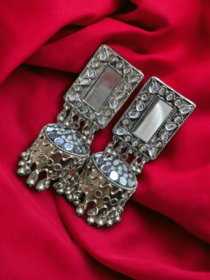 oxidized jhumki earrings classic style
