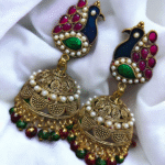 peacock pearl jhumkis ethnic style
