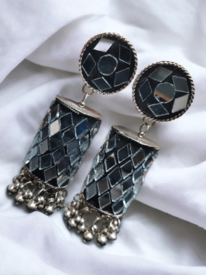 mirror jhumki earrings festive style