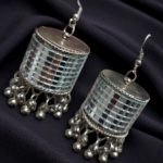 oxidized mirror jhumkis traditional