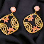 peach traditional earrings ethnic