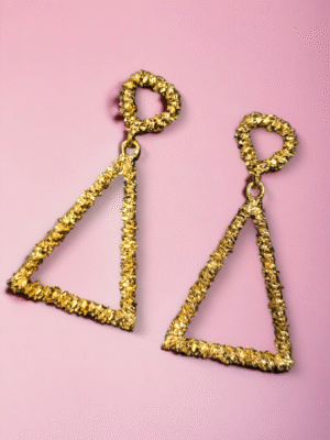 golden statement earrings sleek design