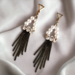 Pearl and Stone Chain Danglers
