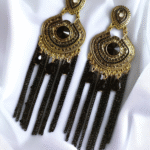Traditional Damask Tassel Earrings