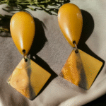 Marble finish stud earrings in modern style